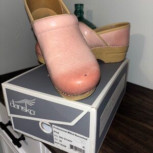 Dansko Blush Pink Leather Clogs